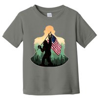 Big Foot American Flag Toddler T-Shirt