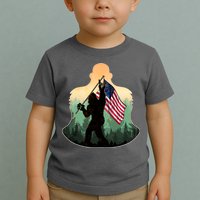 Big Foot American Flag Toddler T-Shirt