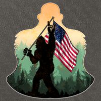 Big Foot American Flag Cotton Canvas Backpack