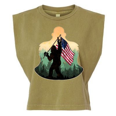 Big Foot American Flag Garment-Dyed Women's Muscle Tee