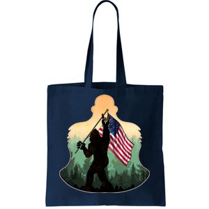 Big Foot American Flag Tote Bag