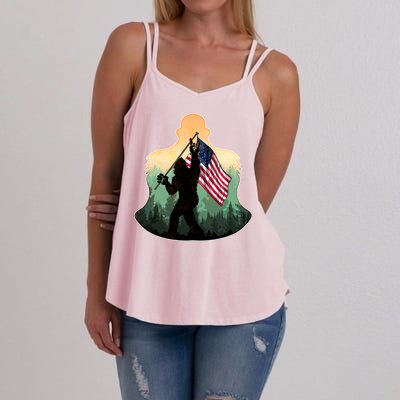 Big Foot American Flag Women's Strappy Tank