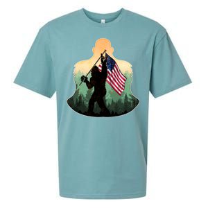 Big Foot American Flag Sueded Cloud Jersey T-Shirt