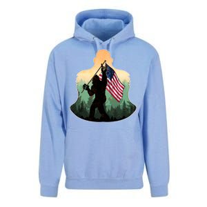 Big Foot American Flag Unisex Surf Hoodie