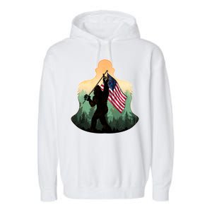 Big Foot American Flag Garment-Dyed Fleece Hoodie