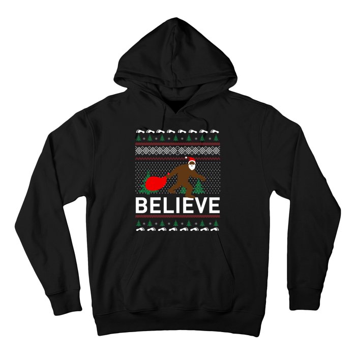 Big Foot Believe Ugly Christmas Sweater Hoodie