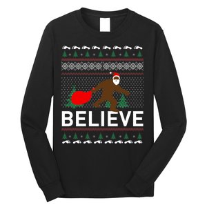 Big Foot Believe Ugly Christmas Sweater Long Sleeve Shirt