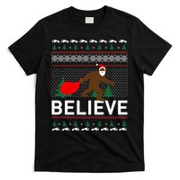 Big Foot Believe Ugly Christmas Sweater T-Shirt