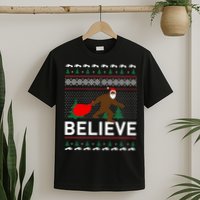 Big Foot Believe Ugly Christmas Sweater T-Shirt