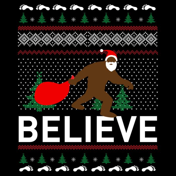 Big Foot Believe Ugly Christmas Sweater T-Shirt