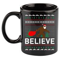Big Foot Believe Ugly Christmas Sweater 11oz C Handle Ceramic Mug