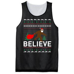 Big Foot Believe Ugly Christmas Sweater Mesh Reversible Basketball Jersey Tank