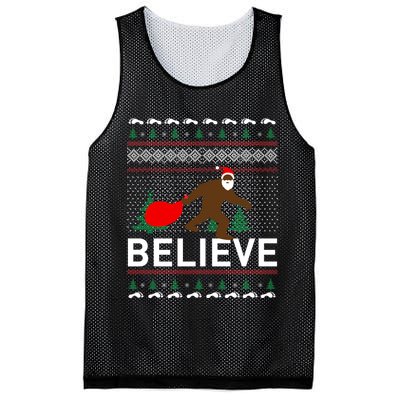 Big Foot Believe Ugly Christmas Sweater Mesh Reversible Basketball Jersey Tank