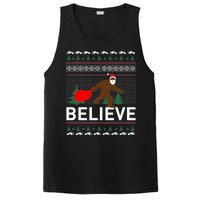 Big Foot Believe Ugly Christmas Sweater PosiCharge Competitor Tank