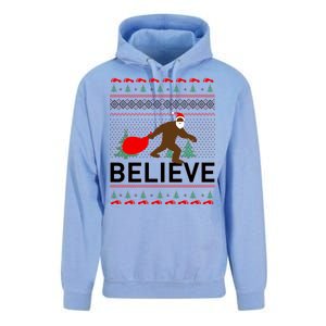 Big Foot Believe Ugly Christmas Sweater Unisex Surf Hoodie