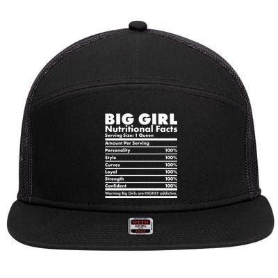 Big Girl Nutritional Facts 7 Panel Mesh Trucker Snapback Hat