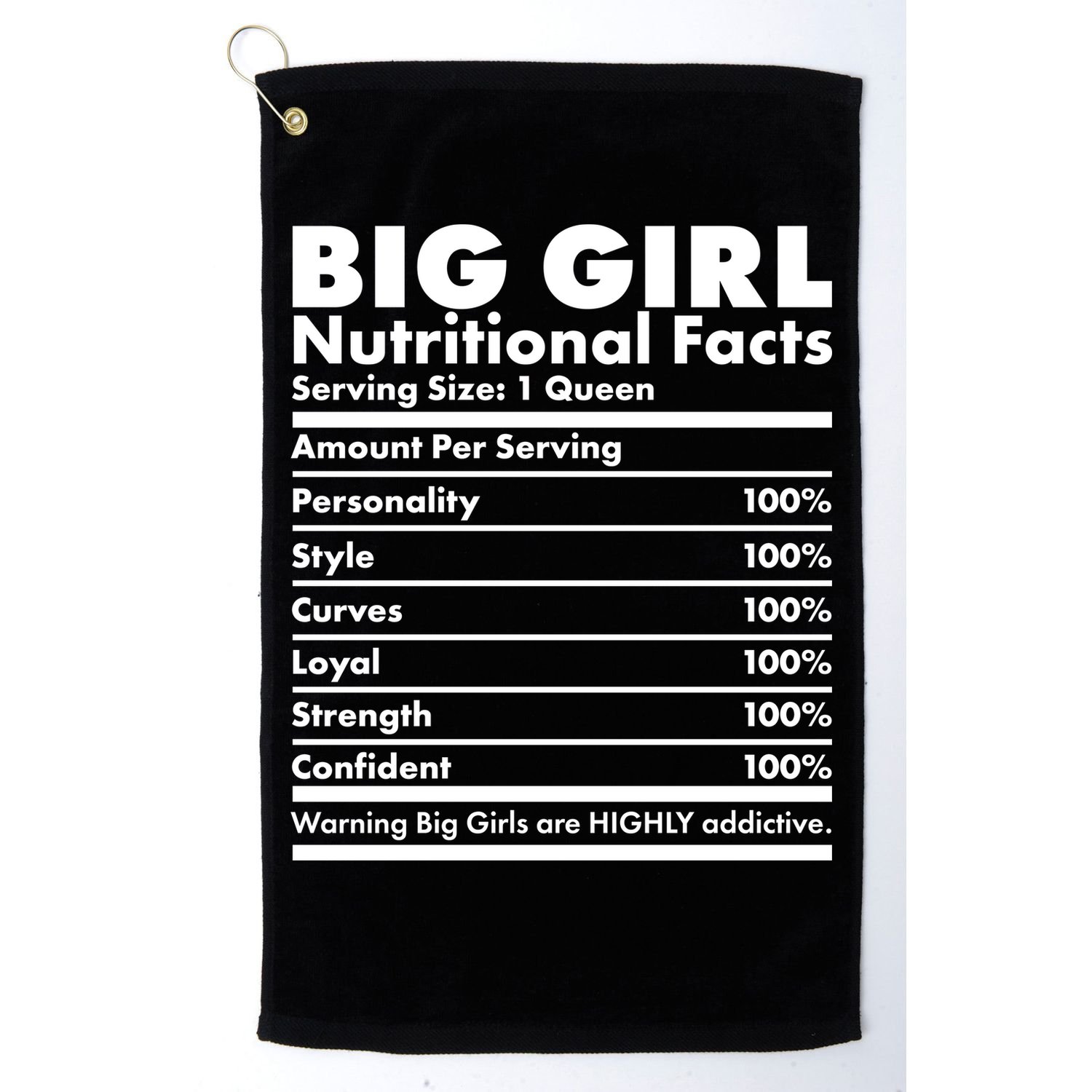 Big Girl Nutritional Facts Golf Towel