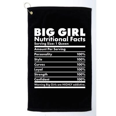 Big Girl Nutritional Facts Platinum Collection Golf Towel