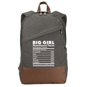 Big Girl Nutritional Facts Cotton Canvas Backpack