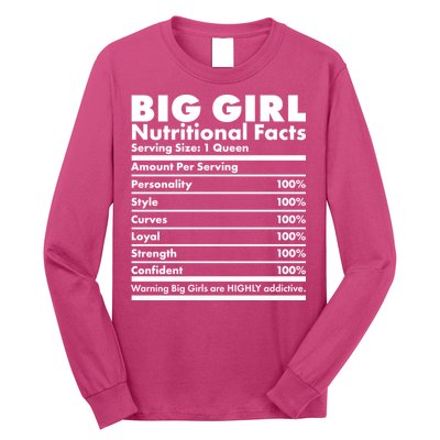 Big Girl Nutritional Facts Long Sleeve Shirt