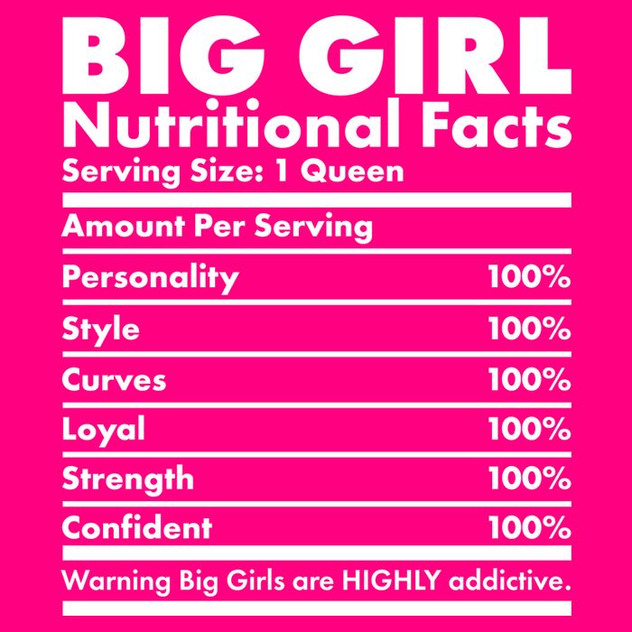 Big Girl Nutritional Facts Button