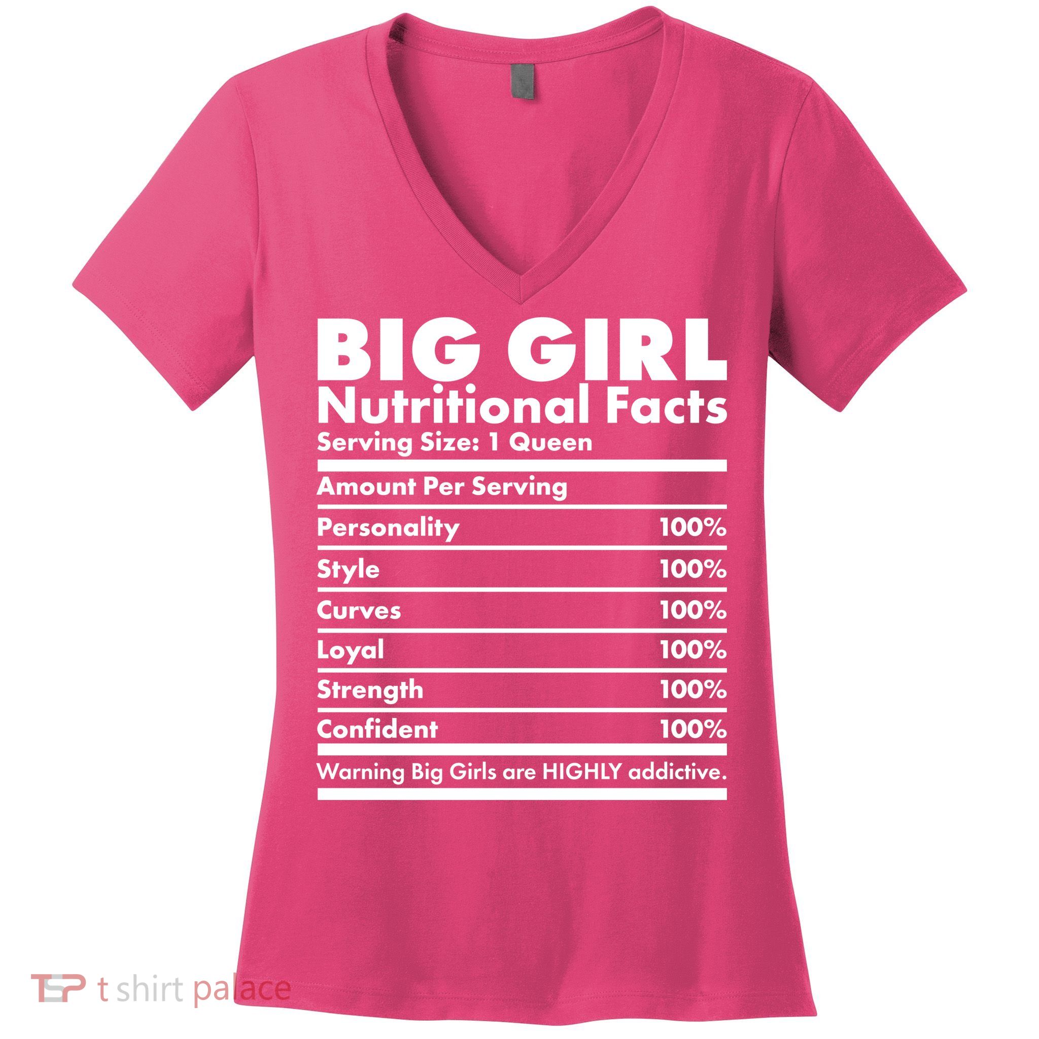 Big Girl Nutritional Facts Women's V-Neck T-Shirt