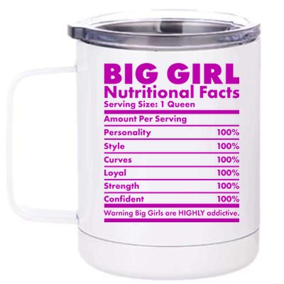 Big Girl Nutritional Facts 12 oz Stainless Steel Tumbler Cup