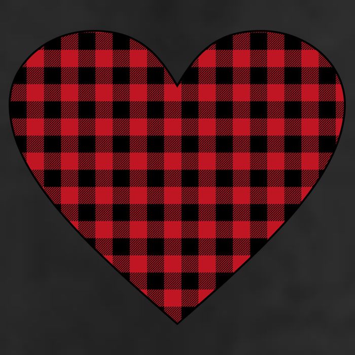 Big Heart Red Plaid Valentines Day Cool Comfort Performance Bucket Hat