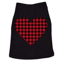 Big Heart Red Plaid Valentines Day Doggie Tank