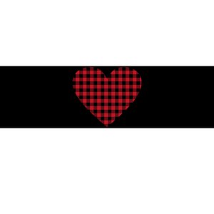 Big Heart Red Plaid Valentines Day Bumper Sticker