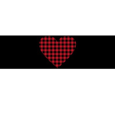 Big Heart Red Plaid Valentines Day Bumper Sticker