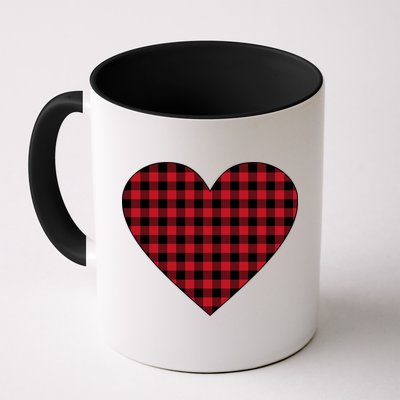 Big Heart Red Plaid Valentines Day Mug