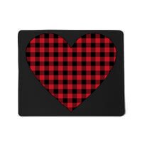 Big Heart Red Plaid Valentines Day Mousepad