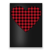 Big Heart Red Plaid Valentines Day Poster