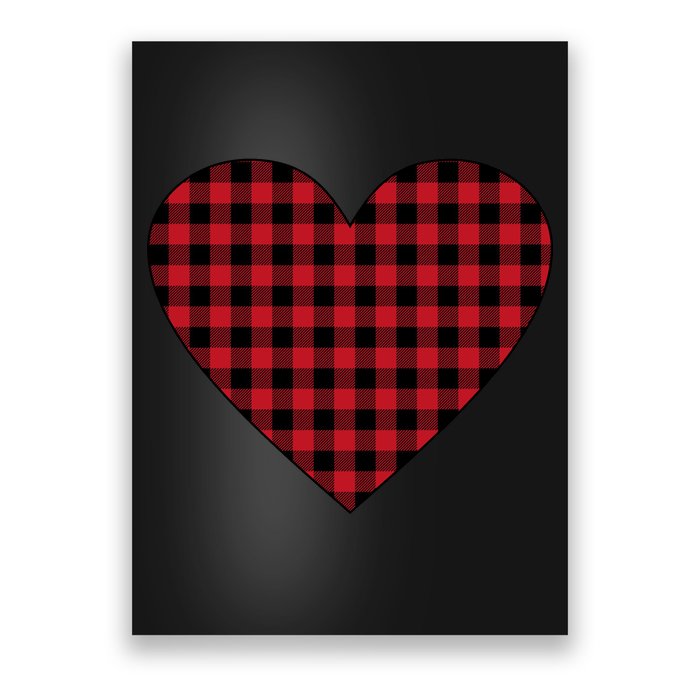 Big Heart Red Plaid Valentines Day Poster