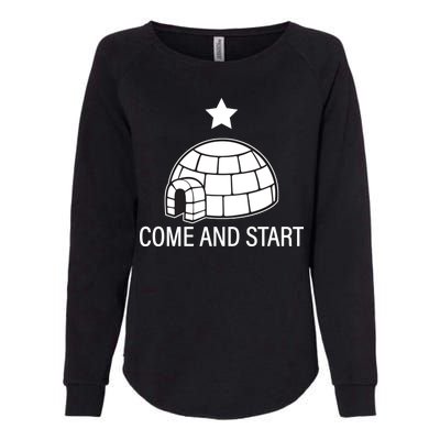 Big Igloo Boogaloo Come And Start Womens California Wash Sweatshirt