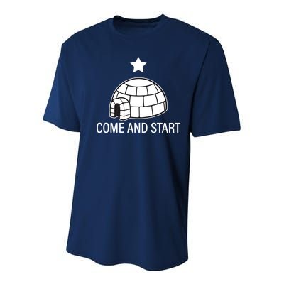 Big Igloo Boogaloo Come And Start Youth Performance Sprint T-Shirt
