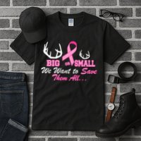 Big Or Small Want To Save Them All Breast Cancer Racks Tall T-Shirt