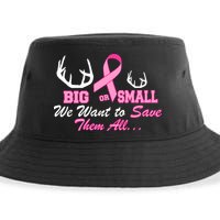 Big Or Small Want To Save Them All Breast Cancer Racks Sustainable Bucket Hat