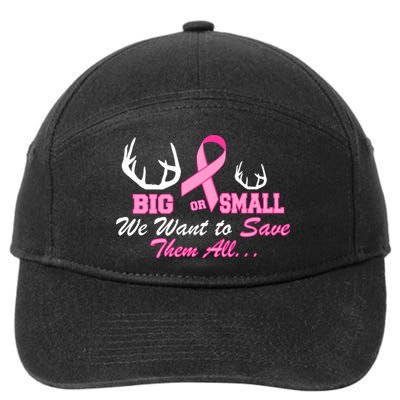 Big Or Small Want To Save Them All Breast Cancer Racks 7-Panel Snapback Hat
