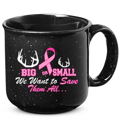 Big Or Small Want To Save Them All Breast Cancer Racks 15oz Campfire Ceramic Mug