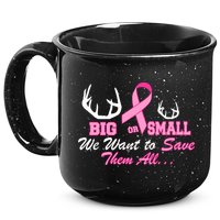 Big Or Small Want To Save Them All Breast Cancer Racks 15oz Campfire Ceramic Mug