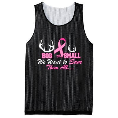 Big Or Small Want To Save Them All Breast Cancer Racks Mesh Reversible Basketball Jersey Tank