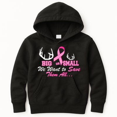 Big Or Small Want To Save Them All Breast Cancer Racks Kids Hoodie