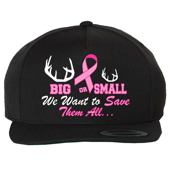 Big Or Small Want To Save Them All Breast Cancer Racks Wool Snapback Cap