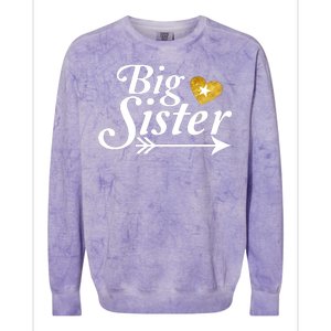 Big Sister Arrow Gold Heart Colorblast Crewneck Sweatshirt