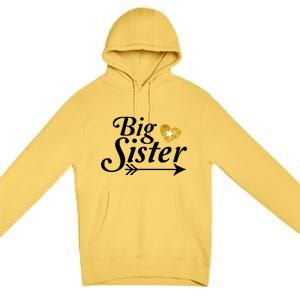 Big Sister Arrow Gold Heart Premium Pullover Hoodie