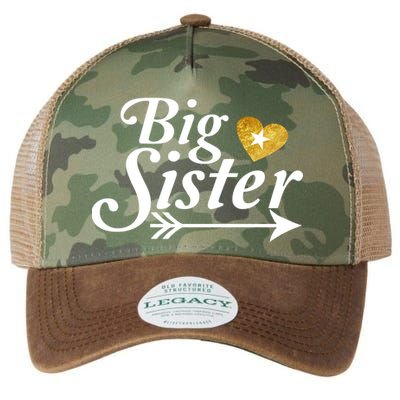 Big Sister Arrow Gold Heart Legacy Tie Dye Trucker Hat