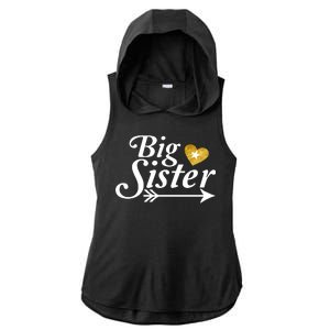 Big Sister Arrow Gold Heart Ladies PosiCharge Tri-Blend Wicking Draft Hoodie Tank