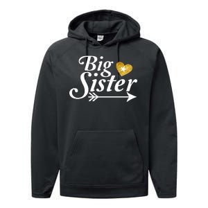 Big Sister Arrow Gold Heart Performance Fleece Hoodie